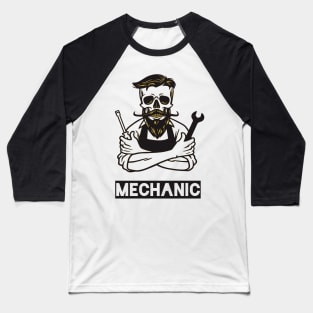 The Mechanic - Automotive Garage Engineer Vintage Art Baseball T-Shirt